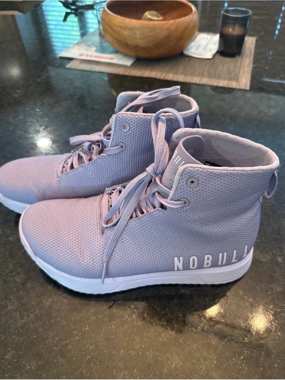NOBULL Women's Lavender Knit High-Top Sneakers